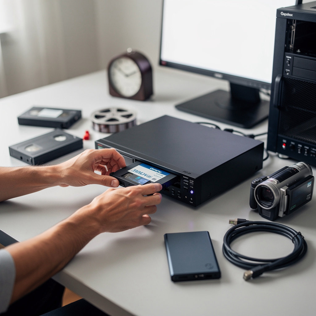 Touchdown professional team providing expert video digitization and transfer services in New York